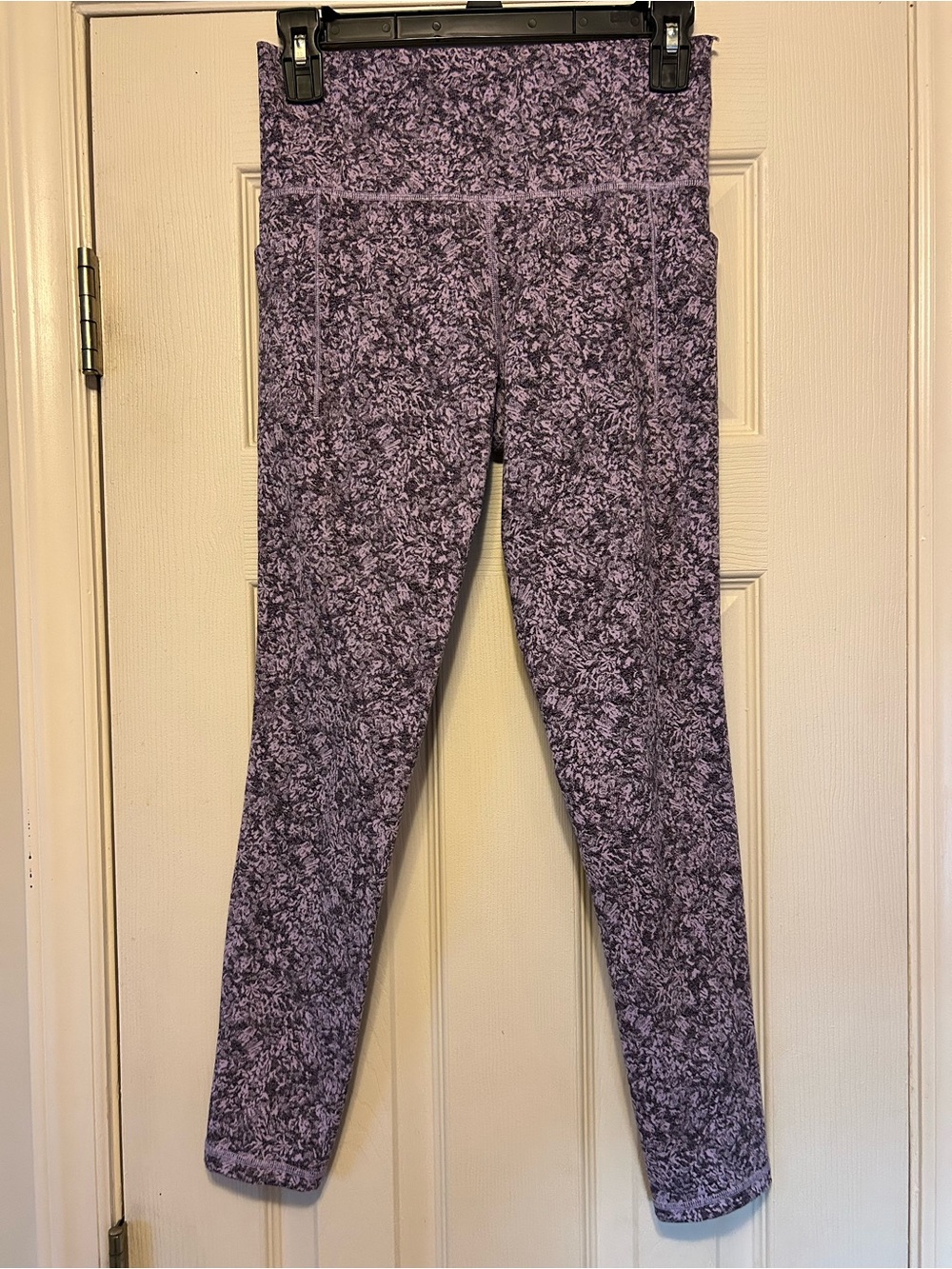 Athleta Purple Marbled Print Leggings
